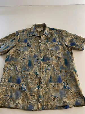 CAMISA ABOTONADA MANGA CORTA FLORAL Tori Richard Poli Paisley Mediana M De Colección  Foto 1 de 4