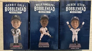 NY YANKEES BOBBLEHEAD SET SGA 2024 JETER FINAL HIT COLE CY YOUNG WILLIE RANDOLPH - Picture 1 of 13