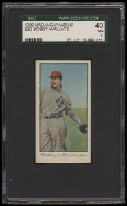 1909 Nadja Caramels (E92)  Bobby Wallace  SGC 3