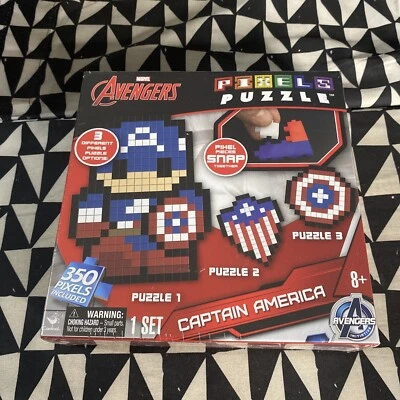 Puzzle Marvel Avengers Capitán American Pixeles 350 Píxeles Nuevo Foto 1 de 4