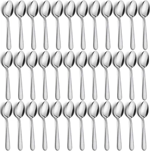 36-Piece Dinner Spoons Set, 6.7" Stainless Steel Spoons Silverware, Durable Des - Picture 1 of 12