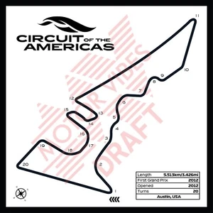 Americas GP - 3D F1 Formula Uno circuito da parete arte pista da corsa da parete - taglio laser 3D - Foto 1 di 8