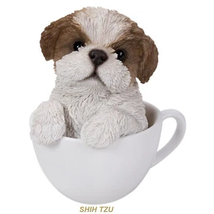 Shih Tzu Sitting Teacup Puppy Dog Figurine - Picture 1 of 1