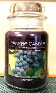 VINEYARD 22 OZ CANDLE YANKEE CANDLE ORIGINAL LARGE JAR HOMEWARMER PURPLE - Picture 1 of 2