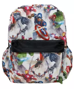 Zaino Marvel Avengers All Print bianco 16 pollici grande poliestere nuovo - Foto 1 di 2