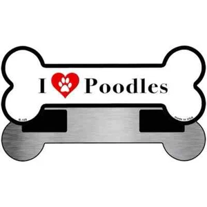 Love Poodles 3.5"x9" Bone Magnet Fridge Refrigerator Kitchen for Home Door Wall - Picture 1 of 1