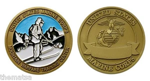 MONEDA DE DESAFÍO 1,75" CUERPO DE MARINA MCMWTC CENTRO DE ENTRENAMIENTO GUERRA DE MONTAÑA - Imagen 1 de 1