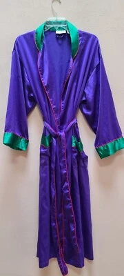 Bata De Colección Victoria's Secret Etiqueta Dorada Púrpura Brillante Satinado Verde Borde Talla S Años 90 Foto 1 de 4