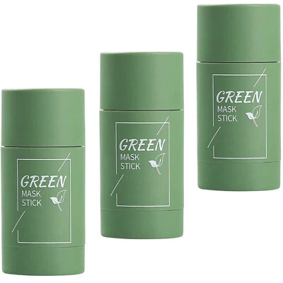 3PCS Green Tea Mask Stick Facial Cleansing Oil Acne Blackhead Control Deep Clean - Image 1 of 4