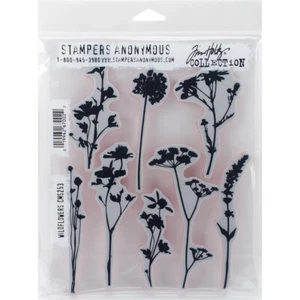 Stampers Anonymous CMS-253 Tim Holtz Cling Stamps 7"X8.5"-Wildflowers - Picture 1 of 1