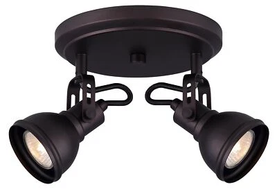 Iluminación de pista de 2 luces CANARM Polo, bronce frotado con aceite, techo/pared ajustable... Foto 1 de 4