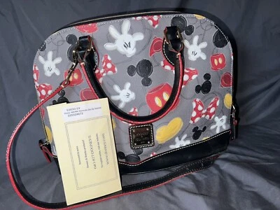Bolsa tiracolo Dooney & Bourke Disney cinza Mickey Mania peças - Imagem 1 de 4