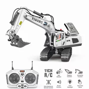 Remote Control Excavator Toy 1/20 Scale Construction RC Excavator Toys White - Picture 1 of 13