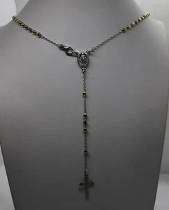 COLLANA ROSARIO UNISEX ARGENTO GRANI TRE COLORI MM 3 CM 45-50 -60 EXPLOIT Y - Imagen 1 de 8