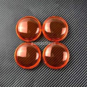 4Pcs Amber Turn Signal Lens Cover Fit For 86-17 Harley Dyna Softail Sportster - Picture 1 of 9