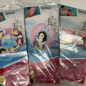 Disney Princess Arm Float Swimmies&Beach Ball&Swim Ring Kids Girl Pool Lot 3 - Picture 1 of 11