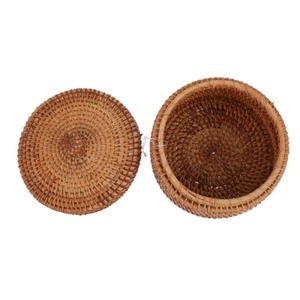 Rattan Storage Box Hand Woven Tray Hand-woven Basket Desktop Decor - Picture 1 of 12