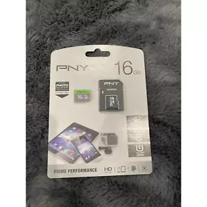 PNY microSD Flash Memory Card - 16GB HC1 Elite NEW - Picture 1 of 5