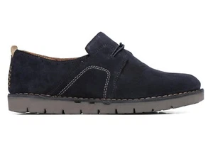 Clarks Un Ava Unstructured Shoes Women’s 8 M Navy Blue Suede Slip-On Loafer $139 - Picture 1 of 12