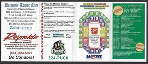 2001-02 Bakersfield Condors WCHL Hockey Schedule !!! 3 different Sponsors
