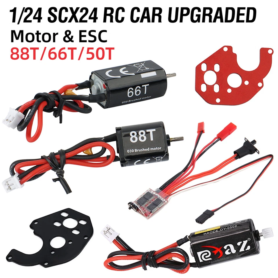 INJORA Kit de actualizaciones de motor SCX24 para 1/24 RC oruga axial Scx24 cepillado Esc motor combo