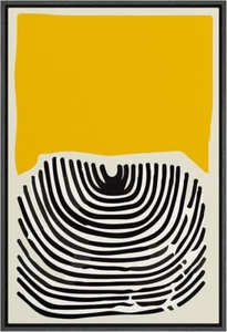 Large Canvas Framed Yellow & Black | 91x61x3.5cm | by  SIGNFOR Sealed - Picture 1 of 5