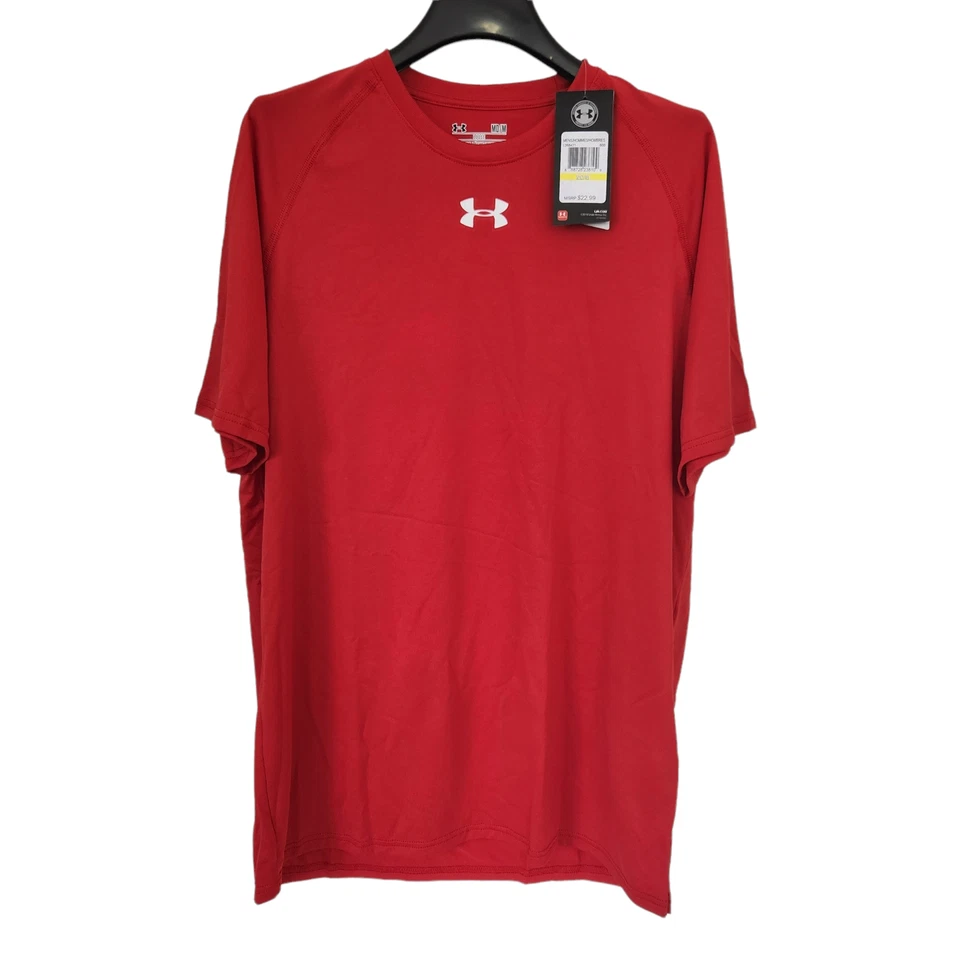Under Armour Mens Locker T's Red Short Sleeve Set of 2 Medium 1268471