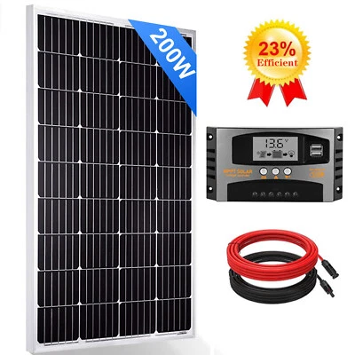 Kit de panel solar monocristalino PFCTART 200W vatios 12V voltios para casa rodante camping Foto 1 de 4
