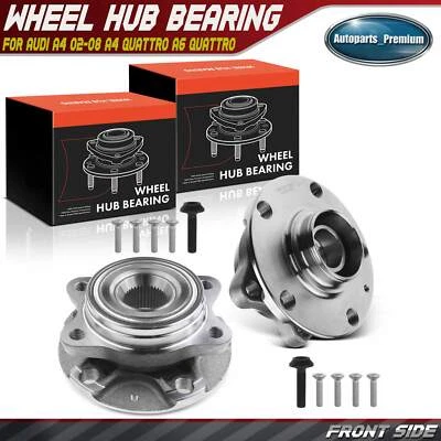 2x Front Wheel Hub Bearing Assembly for Audi A4 2002-2008 A4 Quattro A6 Quattro - Image 1 of 4