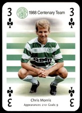 Celtic FC Playing Cards (2004-05) 3 of Clubs - Chris Morris (88 Centenary Team)