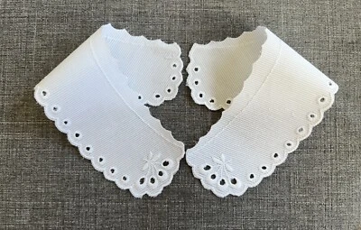 VTG Peter Pan Broderie Anglaise Embroidered Cotton Twill Collar White Child Doll