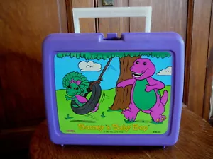 BARNEY & BABY BOP Vintage 1992 LILA KUNSTSTOFF BROTDOSE von THERMOS - OHNE FLASCHE GD - Bild 1 von 7