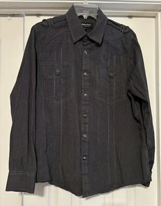 Eighty Eight 88 Long Sleeve Dressy Button Up Shirt MEN'S Medium Platinum - Picture 1 of 3