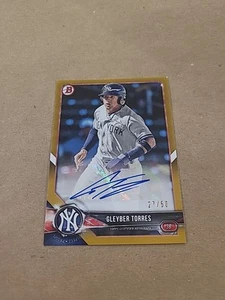 2018 Bowman Gleyber Torres Gold Auto #PA-GT #27/50 MADE C002562 - Picture 1 of 2