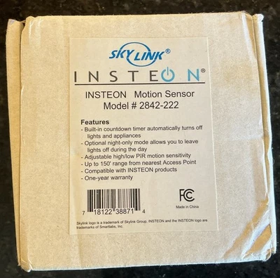 Insteon Wireless Motion Detector, 2842-222 , NEW - Image 1 of 4
