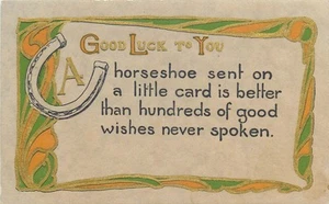 Postal de 1912 Arts & Crafts Good Luck Saying Exerett 25-6084 - Imagen 1 de 2