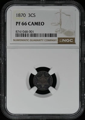 1870 Three Cent Piece - Silver Type 3 3CS NGC PR66CAM - Image 1 of 4