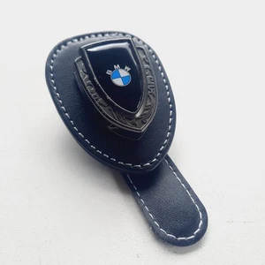 BMW Logo Sunglasses Sun Visor Clip Holder Black Faux Leather EUC! - Bild 1 von 8