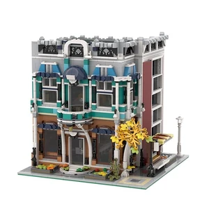 Modular Building: Café / Library Model with Interior 2287 Pieces MOC Build - Picture 1 of 10