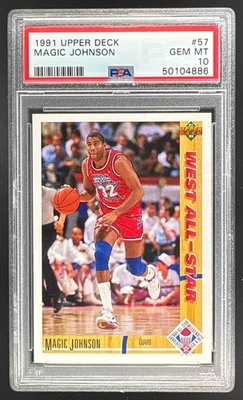 50104886 Magic Johnson 1991 Upper Deck #57 All-Star PSA 10 - Image 1 of 3