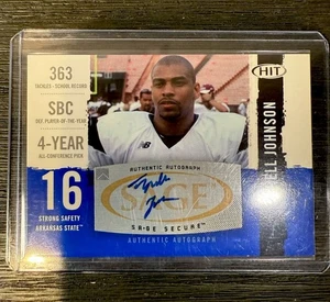 2008 SAGE HIT Auto Tyrell Johnson #A37 w/ Protector & Sleeve - Picture 1 of 2
