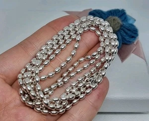 Collana catena con perline sfere di riso Pandora originali in scatola S925 ALE 💕 100 cm  - Foto 1 di 12