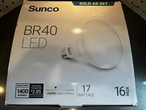 NOB 16 Pack BR40 LED Bulb 17W=100W Dimmable 3000K Warm White 1400lm Flood Light - Picture 1 of 7