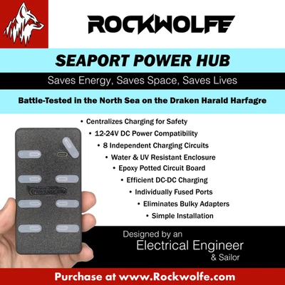 DC USB Charging Hub, 12/24V, 8x USB-C, Internally Fused, Epoxy Potted, Covers - Image 1 of 4