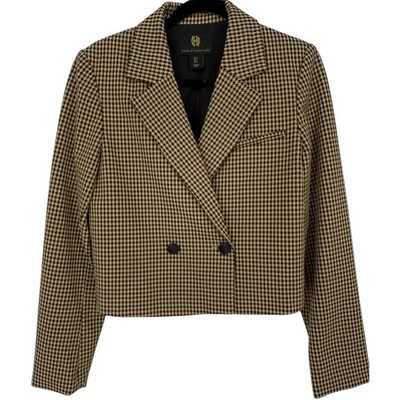 House of Harlow Houndstooth Cropped Double Breasted Blazer Size Small Preppy - Image 1 of 4
