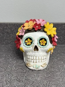 Dia De Los Muertos Frida Kahlo Floral Sugar Skull Tag der Toten - Bild 1 von 6