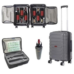 Hacienda 6-Bottle Wine Carrying Suitcase - Picture 1 of 27