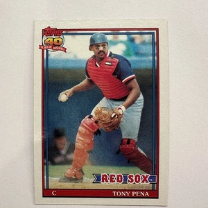 Tarjeta de béisbol 1991 Topps 40 años Tony Peña #375 Medias Rojas - Imagen 1 de 2