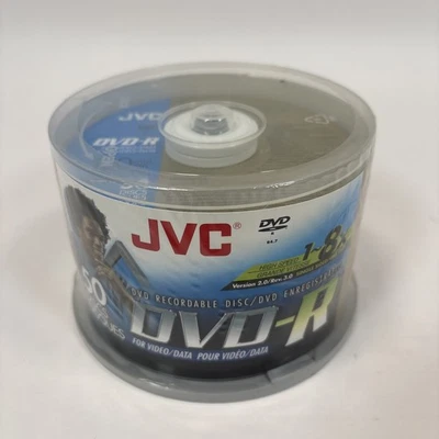 JVC DVD-R 120 Minute 4.7GB/Go High Speed 1-8x Single Sided 50 Discs NEW - Image 1 of 4