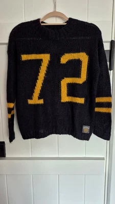 Superdry women's navy blue '72' jumper - size S - Image 1 of 4